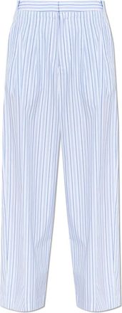 Rag & Bone Katoenen Pinstripe Broek - Dames - Wijde Broeken - Blauw - XS - Katoen - Broeken