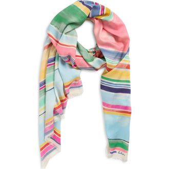 Echo Painted Stripe Scarf in Blue Multi at Nordstrom