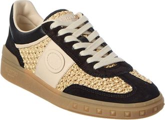 Valentino Upvillage Straw & Suede Sneaker
