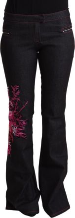 Exte Cotton Stretch Mid Waist Cotton Fla blue Womens Jeans