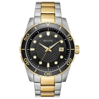 Bulova Classic Quartz Black Dial Mens Watch 98B394