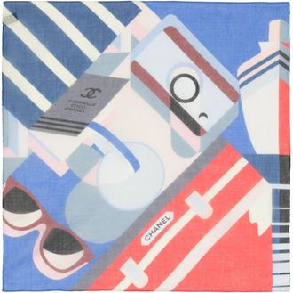 Chanel geometric-print cotton scarf - women - Cotton - One Size - Multicolour
