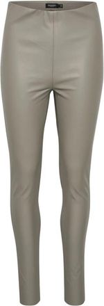 Soaked In Luxury Brindle PU Leggings met elastische tailleband - Dames - Leggings - Grijs - 2XL - Broeken