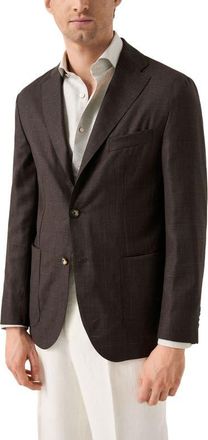 Eton Wool & Silk Soft Jacket in Medium Brown at Nordstrom, Size 38 Us
