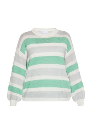 Usha Jumper Dames Grijs wit groen