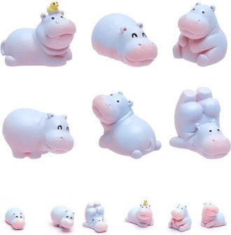 OEM Dailygoods - Set De 6 Mini Figuras De Hipop&oacute;tamos Para El Salpicadero Del Coche
