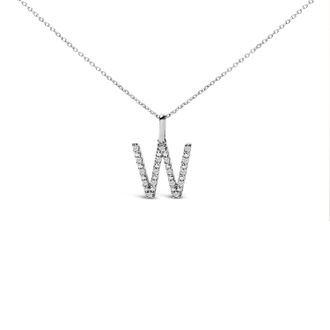 House of Brilliance Sterling Silver Diamond Accent C Initial Pendant Necklace