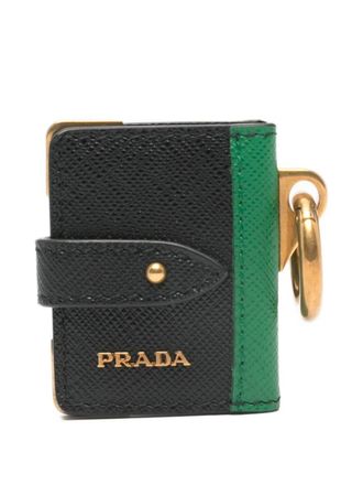 Prada Saffiano leren bagagelabel - Zwart