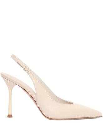 Sergio Levantesi 90mm Mascia5 slingback pumps - women - Calf Leather/Calf Leather/Calf Leather/Rubber - 40 - Neutrals