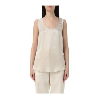 Brunello Cucinelli Dames, Tops, Beige, Maat: S Zijde