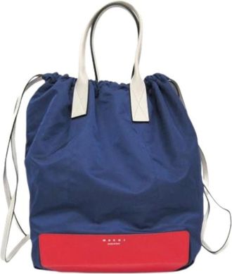 Marni Pre-owned Bucket Bags, female, Blue, Size: ONE SIZE Pre-owned Nylon backpacks