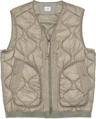 C.P. Company quilted zip vest - men - Polyamide/Polyamide - M - Green
