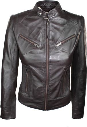 TruClothing Real Leather Vintage Slim Fit Biker Jacket