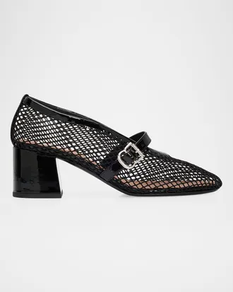 Alaia 55mm Fishnet Ballerina Pumps