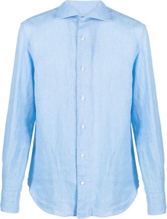 Boggi Milano long-sleeve linen shirt - men - Linen/Flax - S - Blue