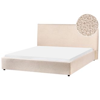 Beliani Cama De Agua Moderna De Boucl&eacute; Beige 160 X 200 Cm Tradicional Vaucluse
