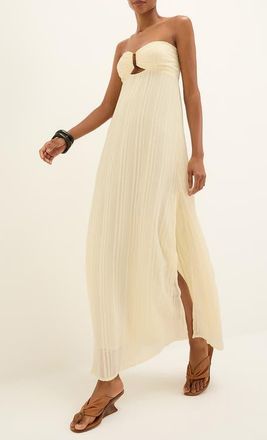 Vix Loly Strapless Cotton Blend Maxi Cover-Up Sundress in Ivory at Nordstrom, Size X-Large