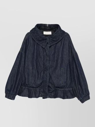 Dries Van Noten hooded jacket contrast stitching elasticated cuffs