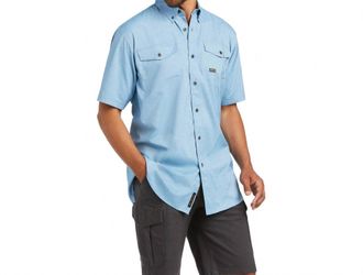 Ariat Rebar Made Tough Durastretch Work Shirt In Deep Water Heather