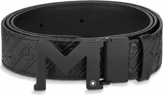 Montblanc M Shaped 35 mm Black Reversible Leather Belt