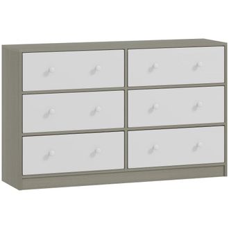 HOMCOM Cajonera de tela 114x30x70 cm blanco y gris
