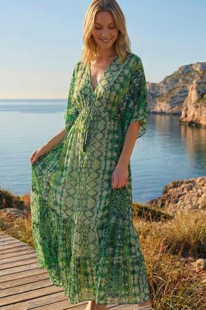 Roman Boho Aztec Maxi Dress