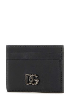 Dolce & Gabbana Mens Black Leather Card Holder Nero Vitello Portafogli Wallet