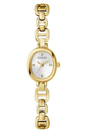 Guess Sweet & Petite Oval Bracelet Watch, 24mm x 21mm in White at Nordstrom