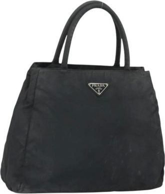 Prada Pre-owned Tote Bags, female, Black, Size: ONE SIZE Pre-owned Nylon Tote Bag