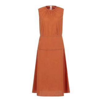 Marni Midi Dresses, female, Orange, Size: XS Cotton Wove Dress