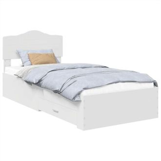 vidaXL Bed Frame with Headboard White 90 x 190 cm Engineered Wood vidaXL