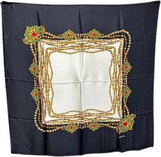 Chanel Pre-owned Scarves, female, Black, Size: ONE SIZE Pre-owned Griipoix Silk Scarf