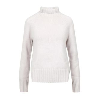 Max Mara Wollen trui met hoge kraag - Dames - Coltruien - Grijs - L - Wol - Truien & Vesten