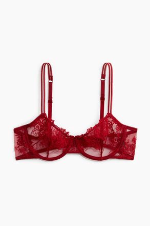 H&M Bestickter B&uuml;gel-BH - Dunkelrot