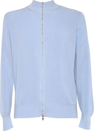 Ballantyne Maglia con Zip - Heren - Vesten - Blauw - XL - Katoen - Truien & Vesten