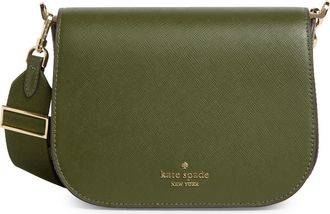Kate Spade New York madison saffiano leather saddle bag in Enchanted Green at Nordstrom Rack