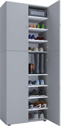 ebuy24 Ebuy24 - Gabinete De Zapato De Madera Vcm Dimensiones: An. 70 X Al. 184 X T. 40 Cm Gabinete Todo Uso 9 Compartimentos 4 Puertas Giratorias - Lona (gri