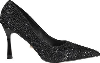 Twentyfourhaitch Teylor Pumps met puntige neus en kristallen versiering - Dames - Schoenen - Zwart - Maat: 40 EU