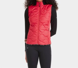 Horse Pilot Quilted Vest In Lipstick Red