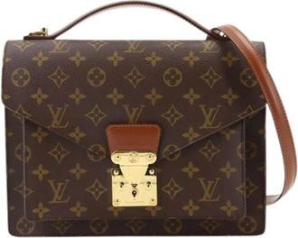 Louis Vuitton Pre-owned Monceau 28 Handtas - Dames - Pre-owned - Bruin - Maat: ONE Size Zijde