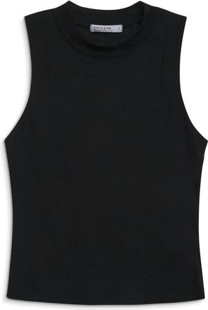 Stateside Womens Supima Slub Sleeveless Mock Top In Black