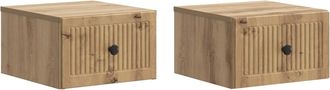 vidaXL Mesita De Noche De Pared 2 Uds. Roble Artisan 33 X 34,5 X 20 Cm Vidaxl