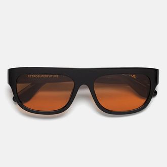 Retro Superfuture Sunglasses Serioso Refined Zxo Black/Orange Unisex