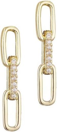 Adornia Cubic Zirconia Mini Paperclip Drop Earrings in Gold at Nordstrom Rack