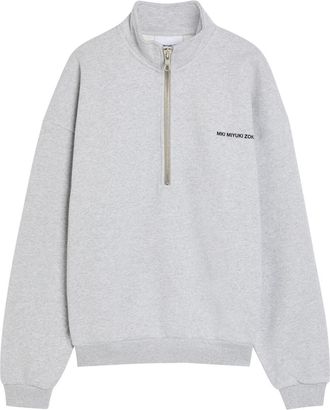 Mki Miyuki Zoku Uniform Half-zip Cotton-blend Sweatshirt - Grey - Xxl