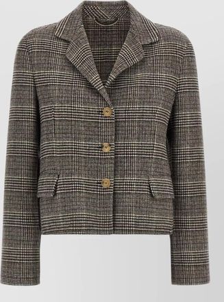 Ermanno Scervino checked virgin wool cropped single breasted blazer