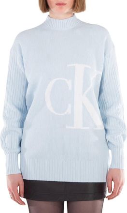 Calvin Klein Blown Up Off Placed Logo Print Dress