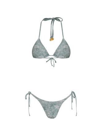 Amir Slama x Jade Picon bikini met bloemenprint - Blauw