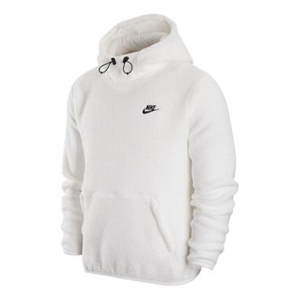 Nike Sport Logo Drawstring Hoodie White Black DV8155-100