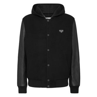 Philipp Plein Jassen, Heren, Zwart, M, Katoen, Iconic Plein Bomberjack